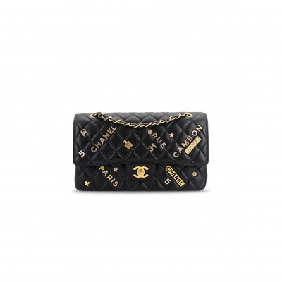 CHANEL CLASSIC FLAP CF LAMBSKIN BADGE BAG SHOULDER BAG A01112 (26*17*6cm)